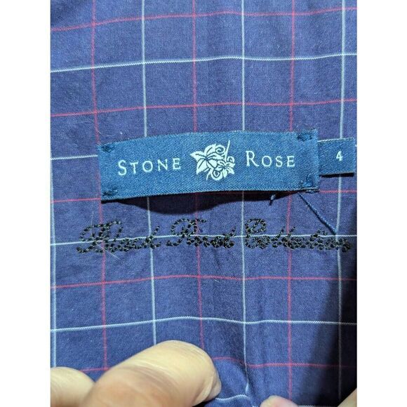 Stone Rose Men's Multi-Color Windowpane Long-Sleeve Button-Front Shirt Size M - Picture 2 of 9